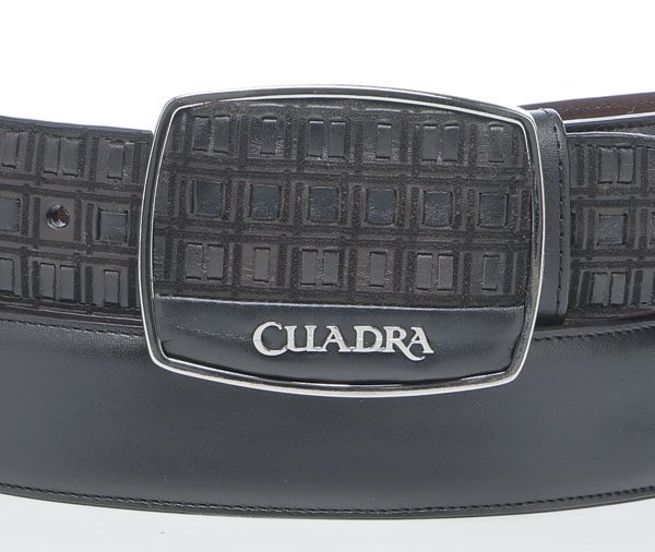 Men's Black Embroidered Western Belt