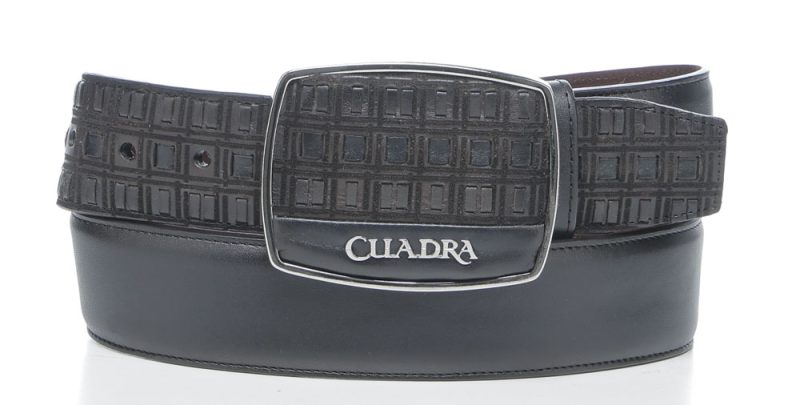 Men's Black Embroidered Western Belt