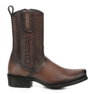 Honey Deer Embroidered Leather Cowboy Boots