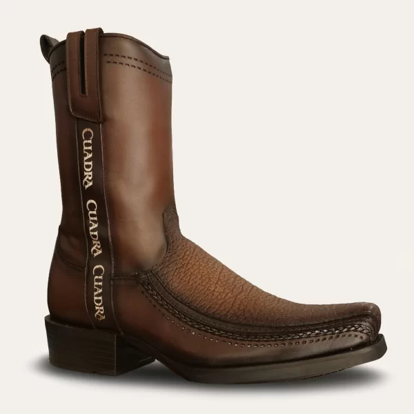 Brown Bison Laser Zipper Western Boot