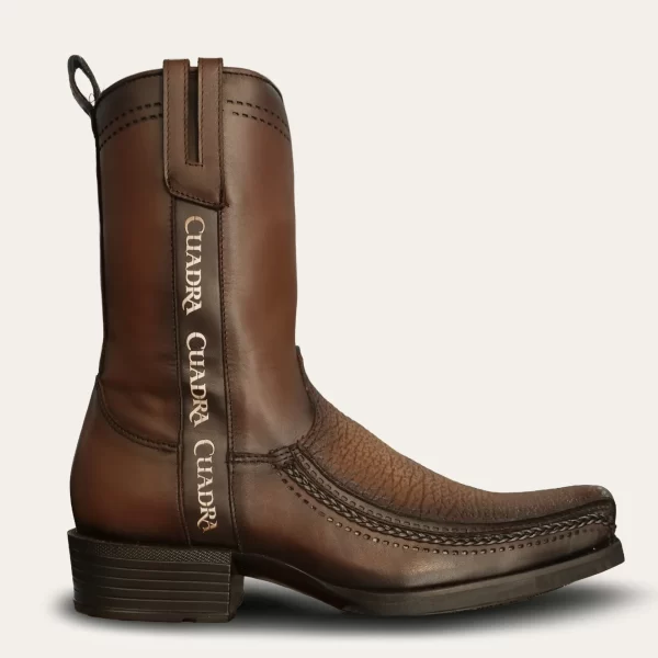 Brown Bison Laser Zipper Western Boot