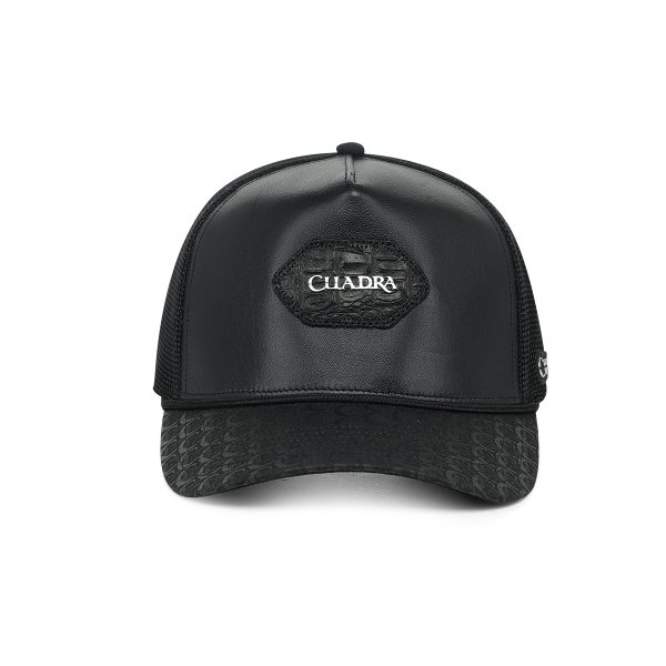 Men's Black Alligator Patch Western Cap