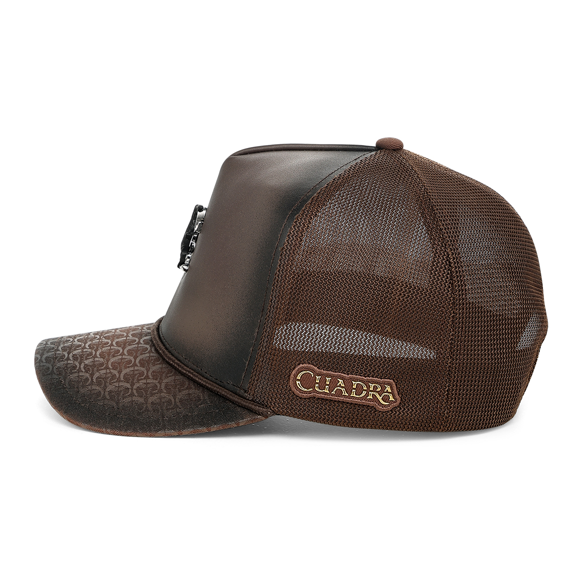 Men's Brown Caiman Studded Western Cap - Image 3