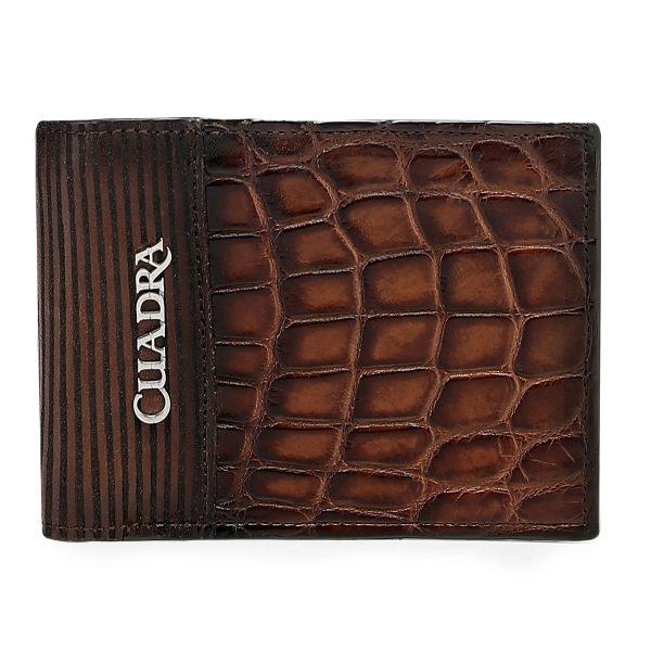 Brown Studded Woven Leather Wallet