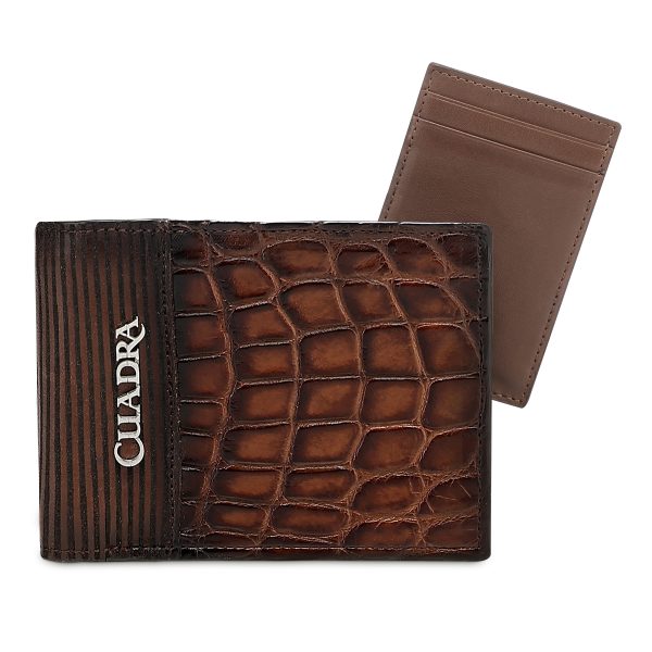 Brown Studded Woven Leather Wallet